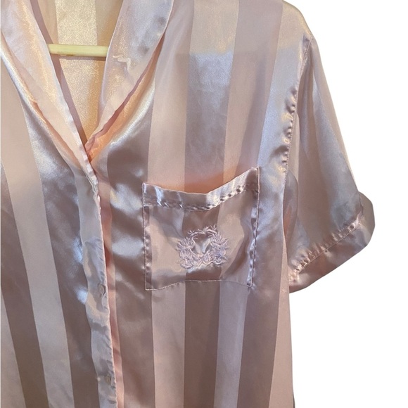 Vintage 90s TJW Mervyns pink stripes nightgown sleepwear pajamas pjs balletcore - Picture 2 of 7